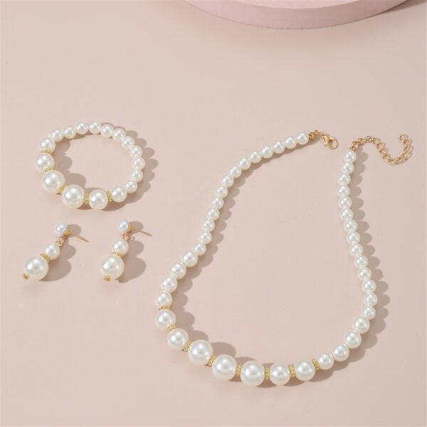 Handmade White Pearl Children’s Jewelry Set - Image 4