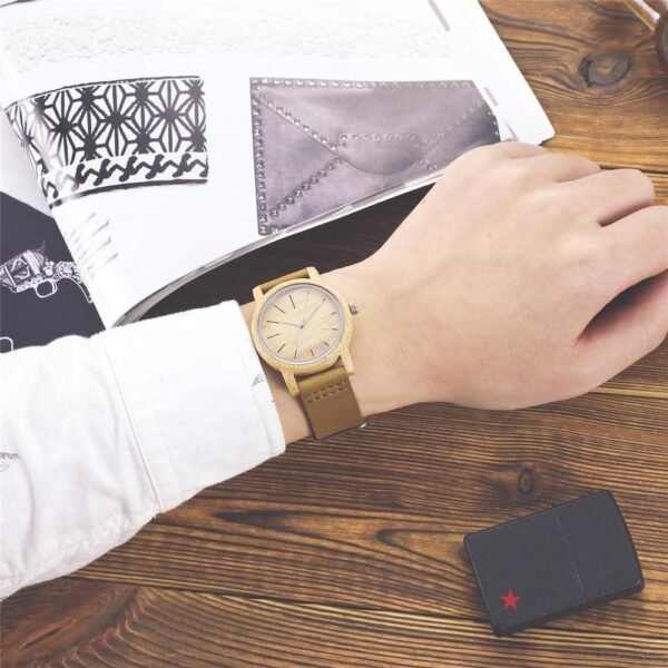 Creative Match Head Couple Bamboo Watch - Image 6
