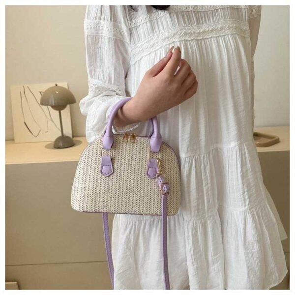 Straw Shell - Shaped Handbag - Image 7
