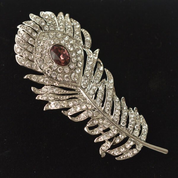 Unisex Feather - Shaped Alloy Brooch - Image 6