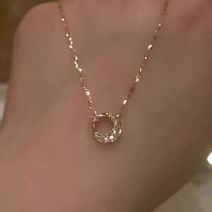 Moon Star Zircon - Inlaid Necklace