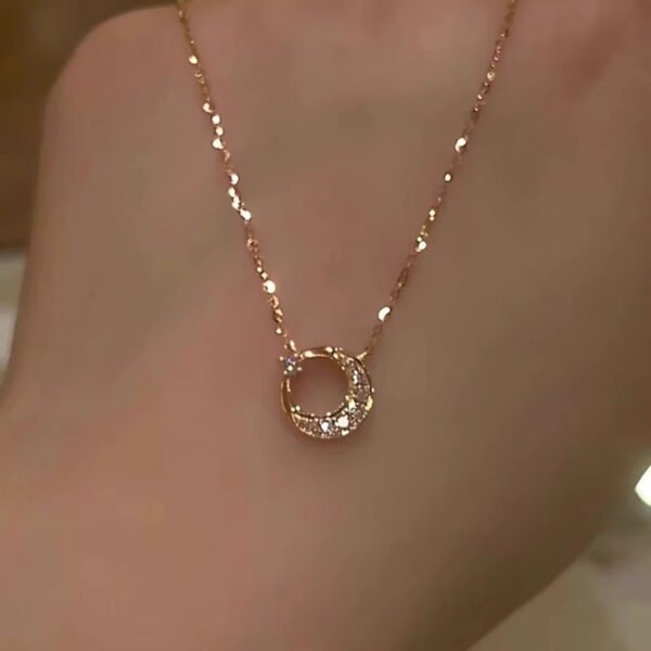 Moon Star Zircon - Inlaid Necklace