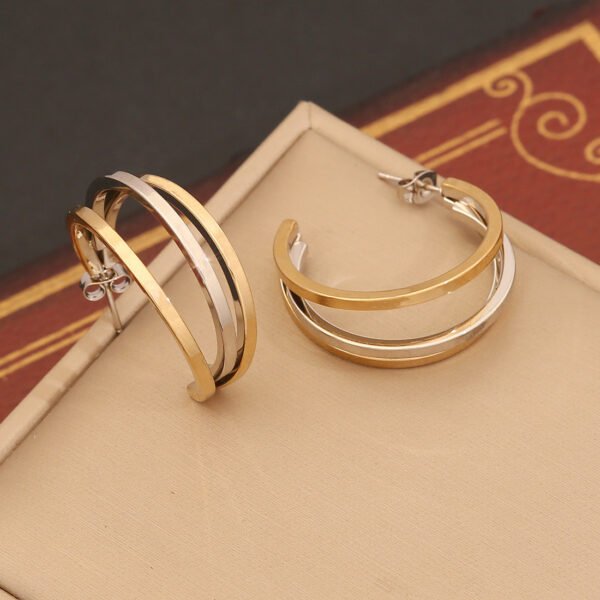 Linear Stainless Steel Earrings - Image 8