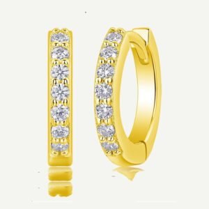 Moissanite Inlaid Huggie Earrings