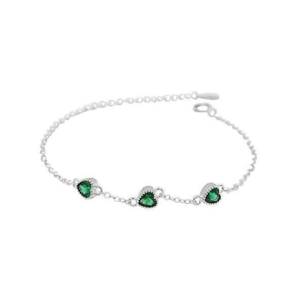 Heart - Shaped Zircon Inlaid Bracelet - Image 4
