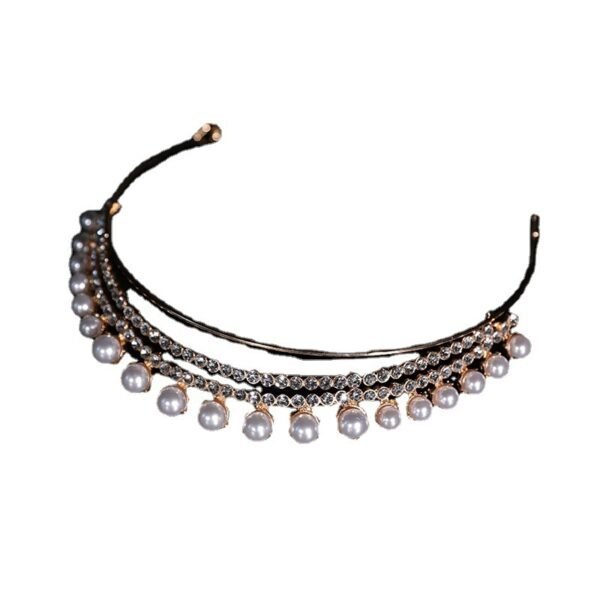 Pearl & Rhinestone Crown Hair Accessory - Image 5