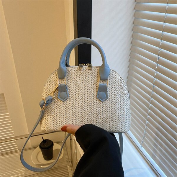 Straw Shell - Shaped Handbag - Image 2