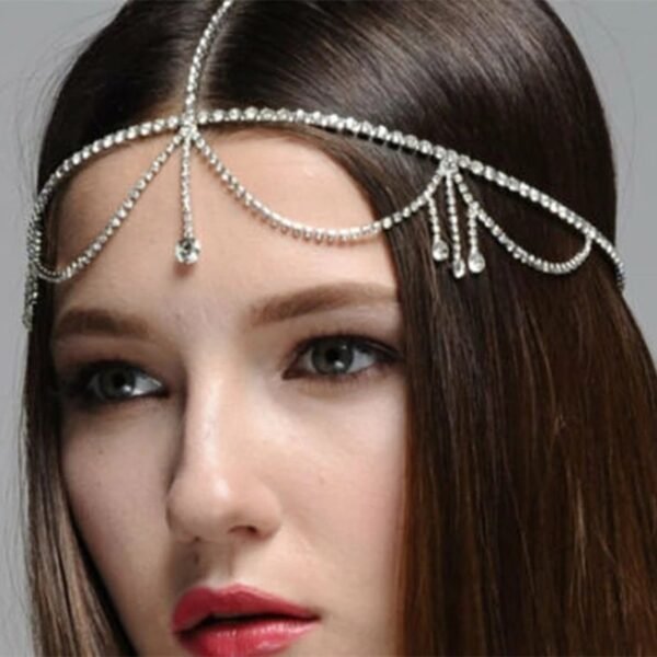 Tassel Niche Rhinestone Bridal Headdress - Image 3