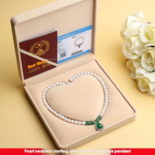 Freshwater Pearl & Green Agate Necklace - Image 4