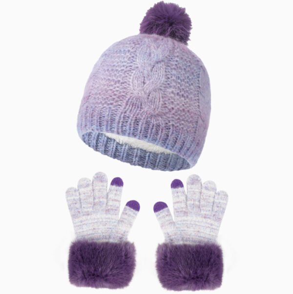 Kids' Polyester Winter Hat - Glove Set - Image 2