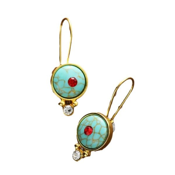 Bohemian Turquoise Pendant Earrings - Image 4