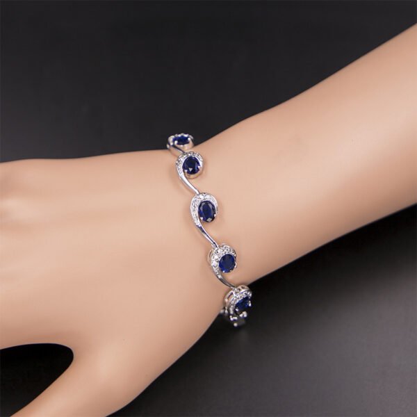 Blue Zircon - Inlaid Bracelet - Image 7