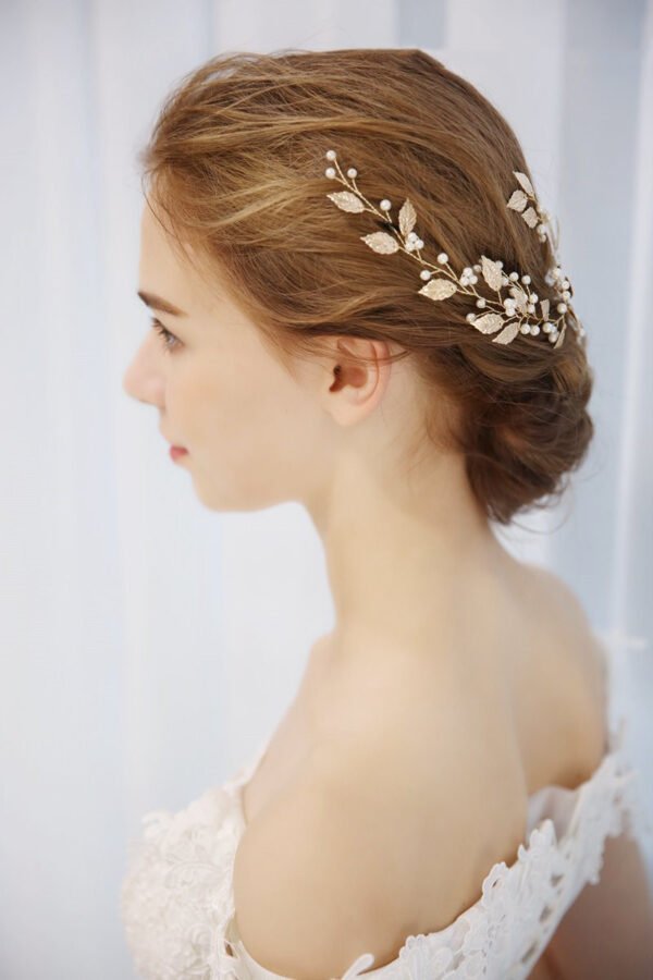 Handmade Bridal Pearl Headband - Image 6