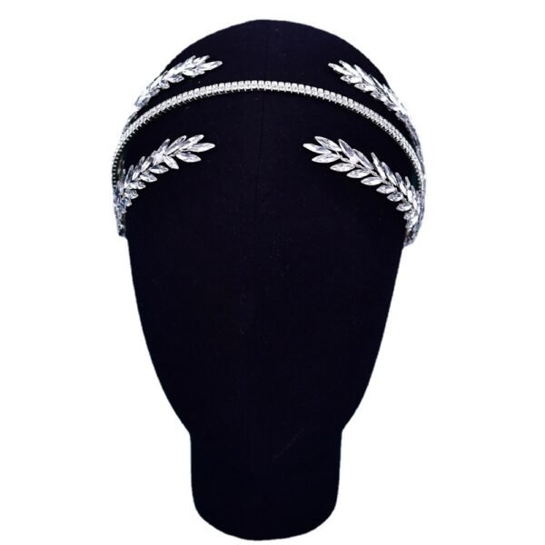 Silver Rhinestone Leaf - Shaped Hair Band - Image 3