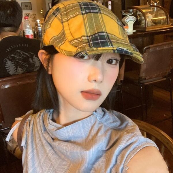 Dopamine Retro Plaid Women’s Spring Cap - Image 5