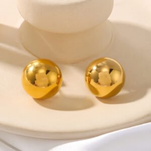 Trendy Gold Stainless Steel Earrings