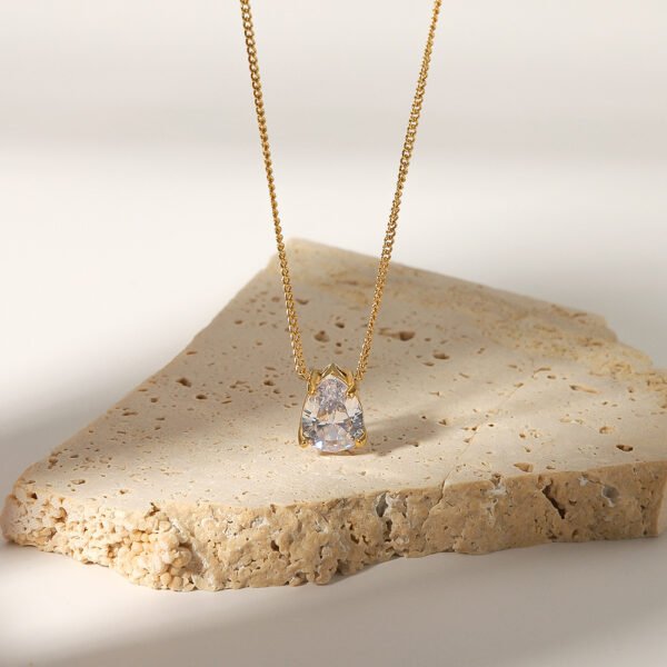 Drop - Shaped Zircon Necklace - Image 2