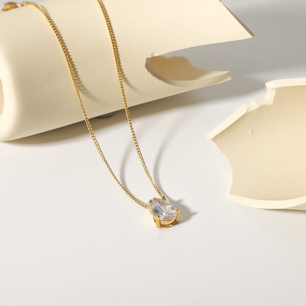 Drop - Shaped Zircon Necklace - Image 3