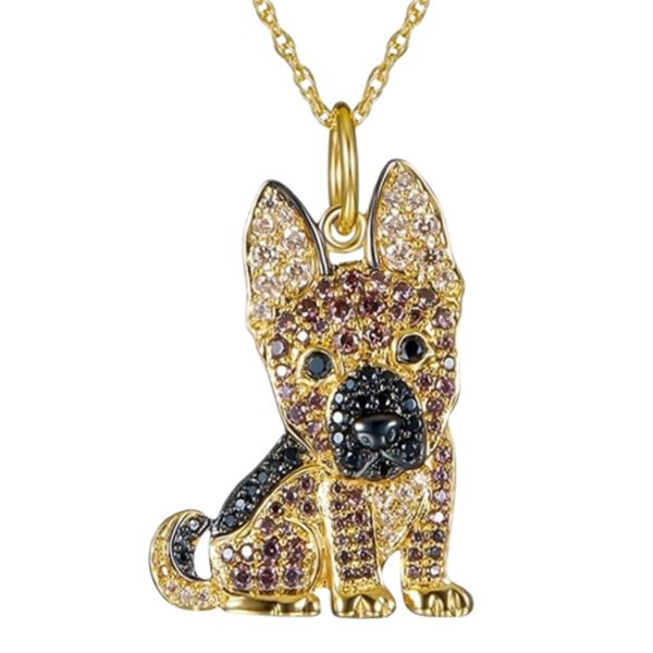 Dog - Shaped Rhinestone Unisex Necklace - Image 4