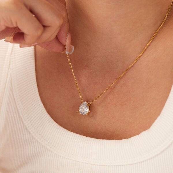 Drop - Shaped Zircon Necklace