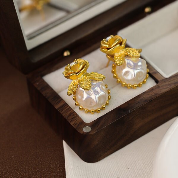 Elegant Champa Flower Earrings - Image 2