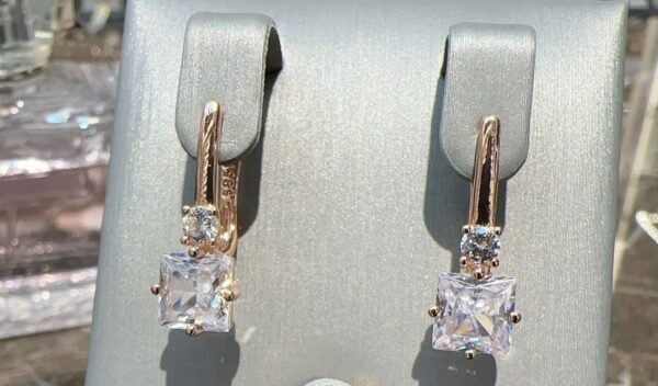 Square Zircon Drop - Shaped Earrings