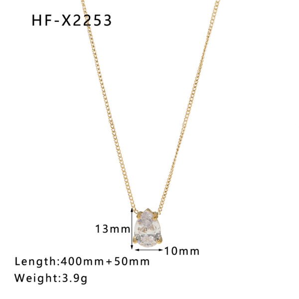 Drop - Shaped Zircon Necklace - Image 6