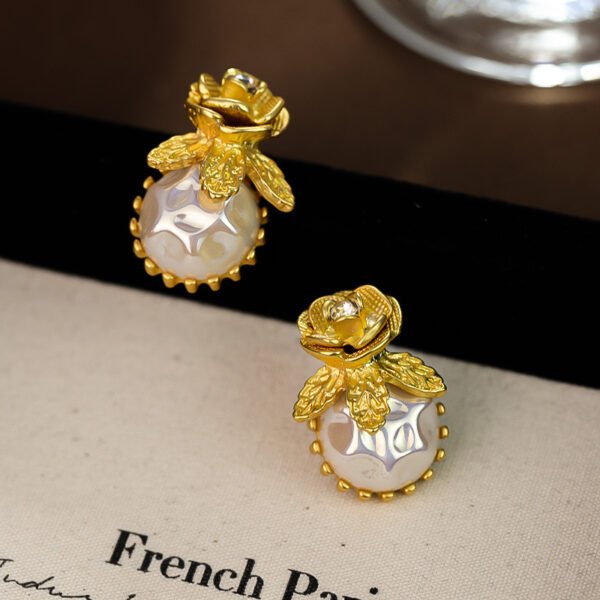 Elegant Champa Flower Earrings - Image 3