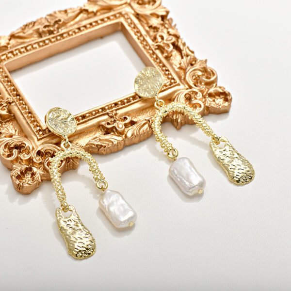 Natural Baroque Pearl Earrings - Image 4