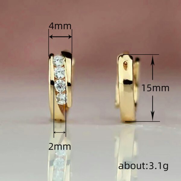 Exquisite Gold Geometric Hoop Earrings - Image 4