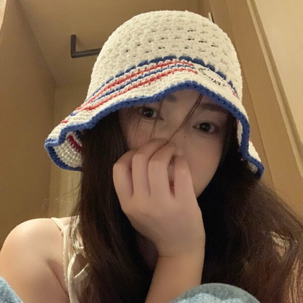 Breathable Striped Bucket Hat - Image 4