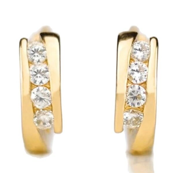 Exquisite Gold Geometric Hoop Earrings - Image 5