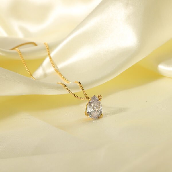Drop - Shaped Zircon Necklace - Image 4