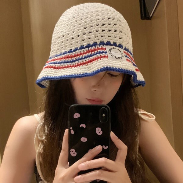 Breathable Striped Bucket Hat - Image 2
