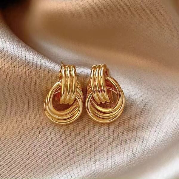 Geometric Twist Stud Earrings - Image 2