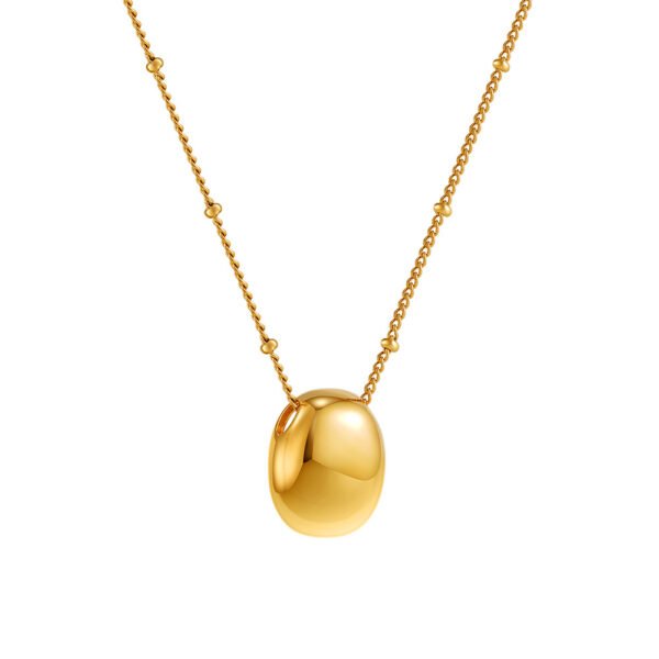Golden Necklace with Oval Pendant - Image 5