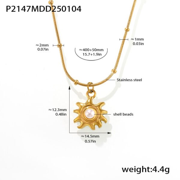Sunflower Pearls Clavicle Necklace - Image 5