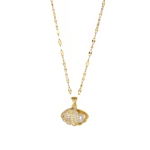 Titanium Steel Shell - Shaped Pearl Necklace - Image 6