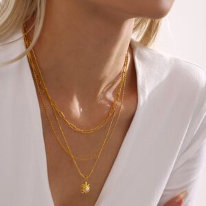 Sunflower Pearls Clavicle Necklace