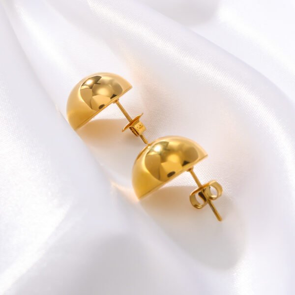 Trendy Gold Stainless Steel Earrings - Image 3
