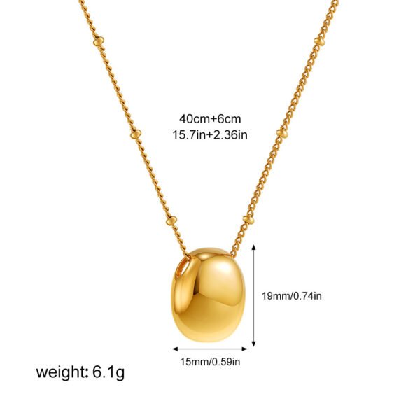 Golden Necklace with Oval Pendant - Image 6