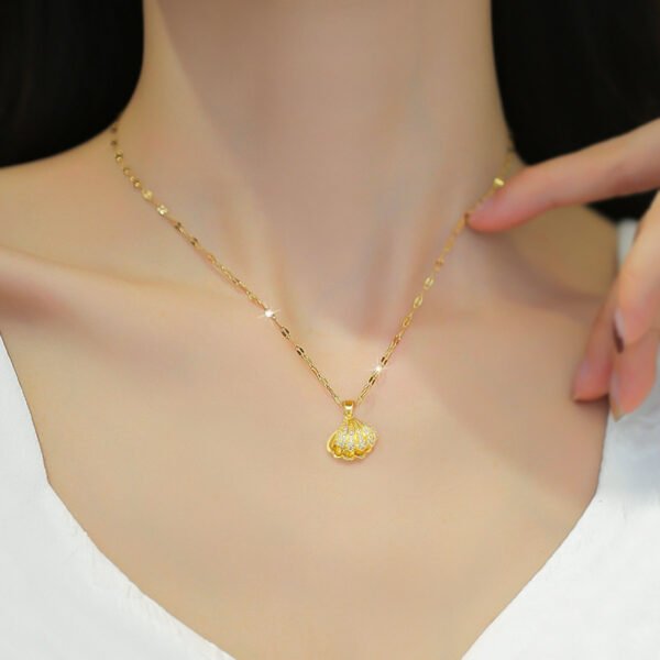 Titanium Steel Shell - Shaped Pearl Necklace - Image 2