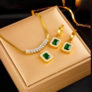 Emerald Cubic Sugar Zircon Jewelry Set