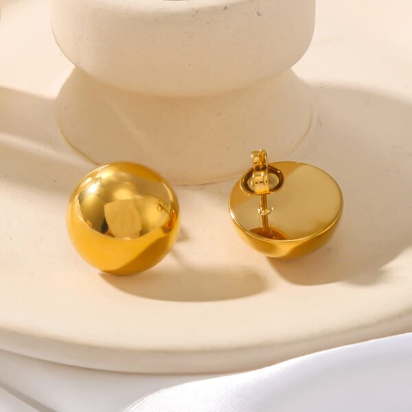 Trendy Gold Stainless Steel Earrings - Image 2