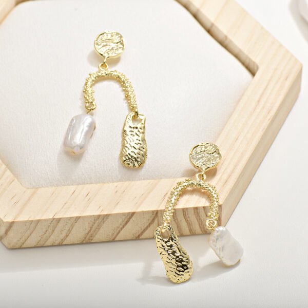 Natural Baroque Pearl Earrings - Image 2