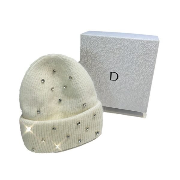 Handmade Rhinestone Winter Beanie - Image 5