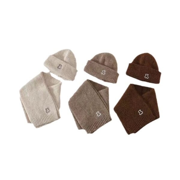 Kids' Polyester Knitted Hat & Scarf Set - Image 5