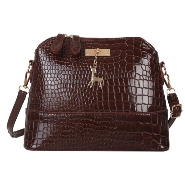 Stylish Crocodile - Patterned PU Shell - Shaped Bag - Image 2