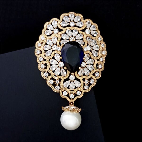 Retro Geometric Zircon Brooch - Image 2