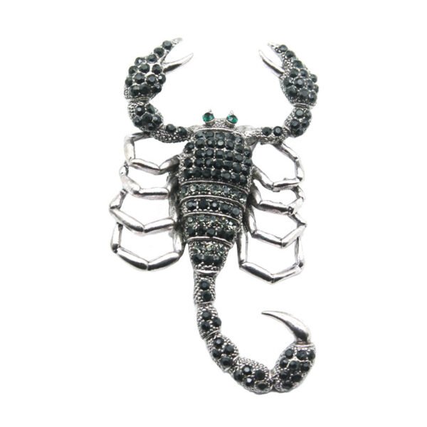 Black Rhinestone Scorpion Brooch - Image 4